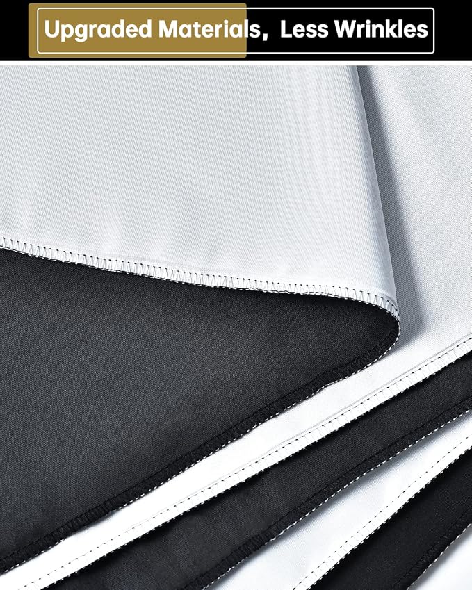5x6.5ft White Black Backdrop with 4 Spring Clamps (Without Stand) | 2-in-1 Collapsible Black White Screen Backdrop Revisible for Photography Photoshoot Portraits Party Video Studio - Image 3