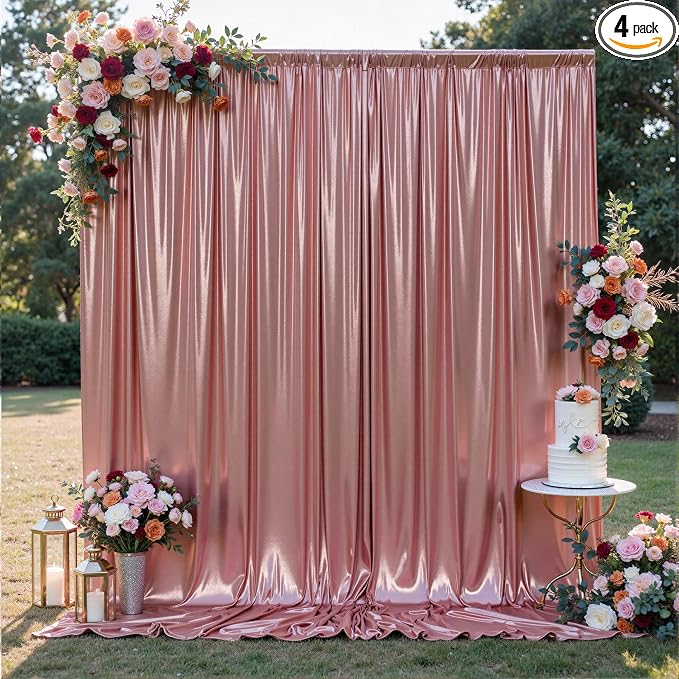 20x10FT Rose Gold Sequin Backdrop Curtain for Party - 4 Panels 5x10FT Wrinkle-Free Shimmer Drapes for Birthday, Wedding, Christmas, Decorations & Photography by Unknown