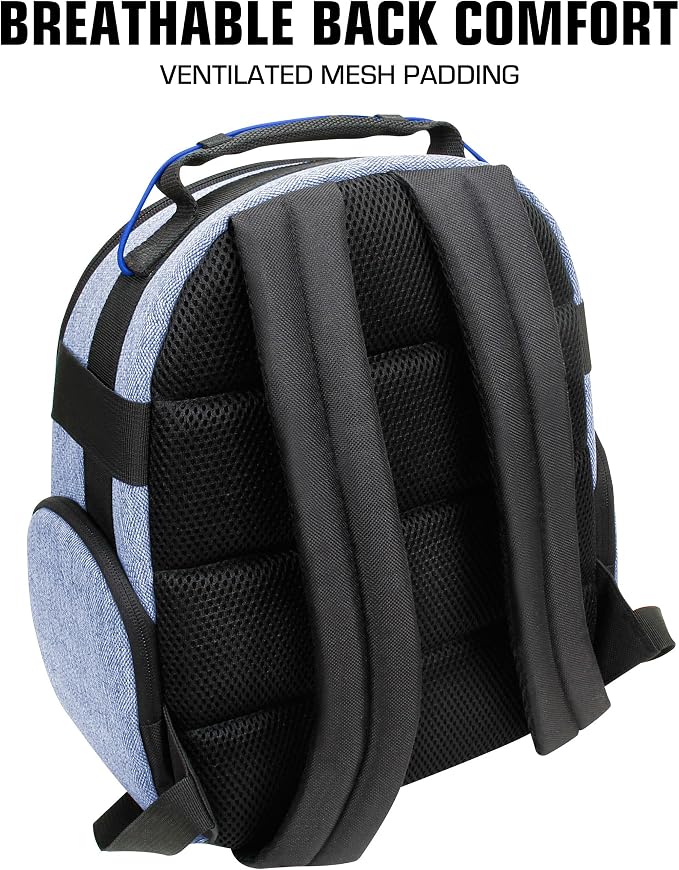 USA Gear Portable Camera Backpack for DSLR with Customizable Accessory Dividers, Weather Resistant Bottom and Comfortable Back Support - Compatible with Canon, Nikon, Sony, Fujifilm, and More (Blue) - Image 9
