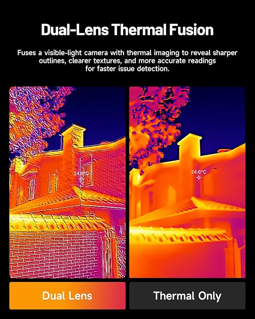 TOPDON TC001 Max Dual-Lens Thermal Camera for Any USB-C iPhone iPad Android | 512 x 384 TISR, 256 x 192 IR Resolution Imager, 25Hz Refresh Rate, -4°F~1022°F Temp Range, 40mK NETD, Blue - Image 2