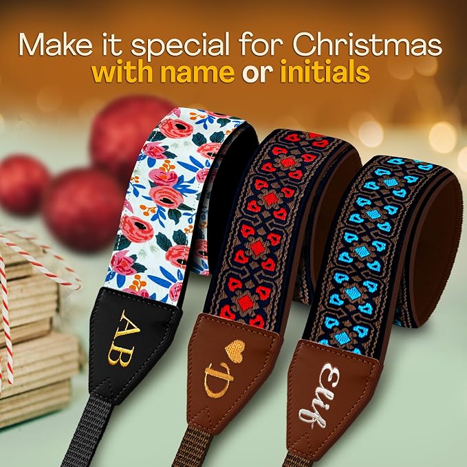 Art Tribute Custom Camera Strap Vintage Blue - Add Your Text and We Make It Especially For You Get Your Own Personalized Gift Camera Strap, No Shipping Cost! - Image 3
