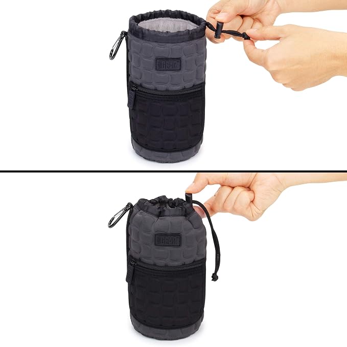 USA Gear FlexARMOR-X Large Lens Case Pouch with Deluxe Padded Neoprene Protection - Fits Camera Lenses up to 7.87" x 3.80", Drawstring Opening, Carabiner Clip, Zippered Storage Pocket - Image 5