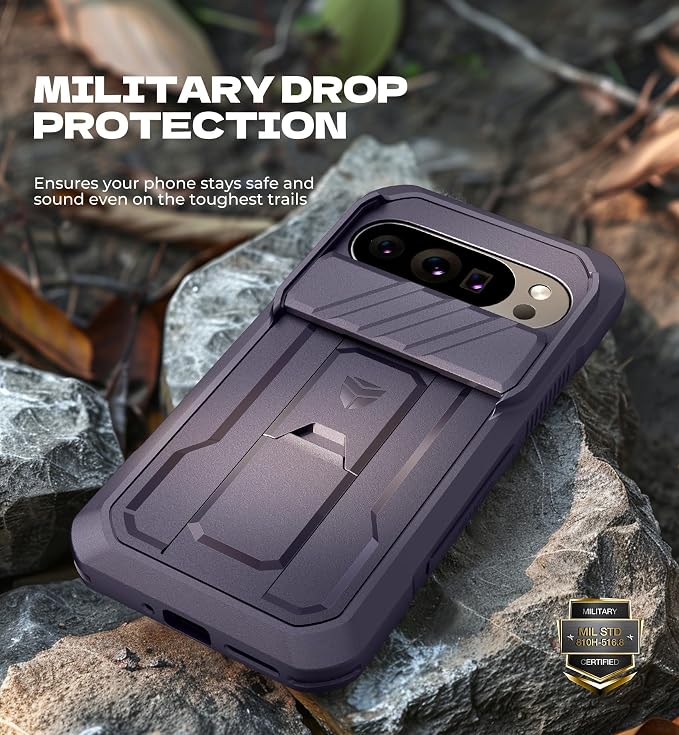 Dexnor for Google Pixel 10 Pro XL Case with Slide Camera Cover & 2 Front Frames & Built-in Screen Protector & Kickstand, Full-Body Shockproof Protective Cover Rugged Bumper Cases，Phantom Purple（2025） - Image 6