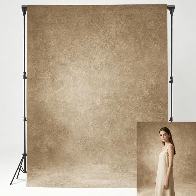 Beige Abstract Photography Backdrop 5x7ft,Vintage Photo Background for Professional Studio Portrait,Newborn Baby Shower,Maternity Shoots,Product Display,Backdrop for Content Creation & Live by Naykaly