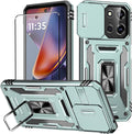 for Moto G 2025 Case with Screen Protector and with Camera Cover, 360°Military Grade Rotatable Kickstand (Heavy Duty) Shockproof Protective, Case for Google Pixel Alpine Green by Aozuoton