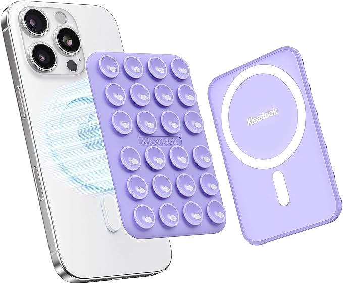 Klearlook Magnetic Suction Phone Mount for MagSafe Case, Lavender | Removable Sticky Phone Grip Holder for Hands-Free Makeup / Selfie / Vlog for TikTok & Instagram Influencer / Creator by KlearlookMaximizedClarity