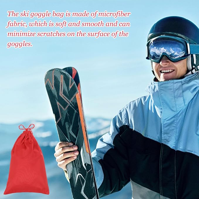 Ski Goggle Bag, Microfiber Bag with Cleaning Cloth Drawstring Pouch Soft Storage Sleeve Case Protection 4 Pcs & Black/White/Gray/Pink-Fitting for (Snow Swimming Goggle/Sunglasses) - Image 6