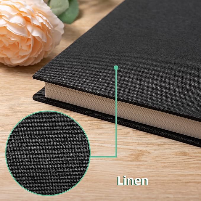 Large Photo Album Self Adhesive Scrapbook Album for 4×6 5×7 8×10 Pictures DIY Magnetic Linen Cover Album 40 Pages for Family Wedding Gifts with Metal Pen and Plastic - Image 4