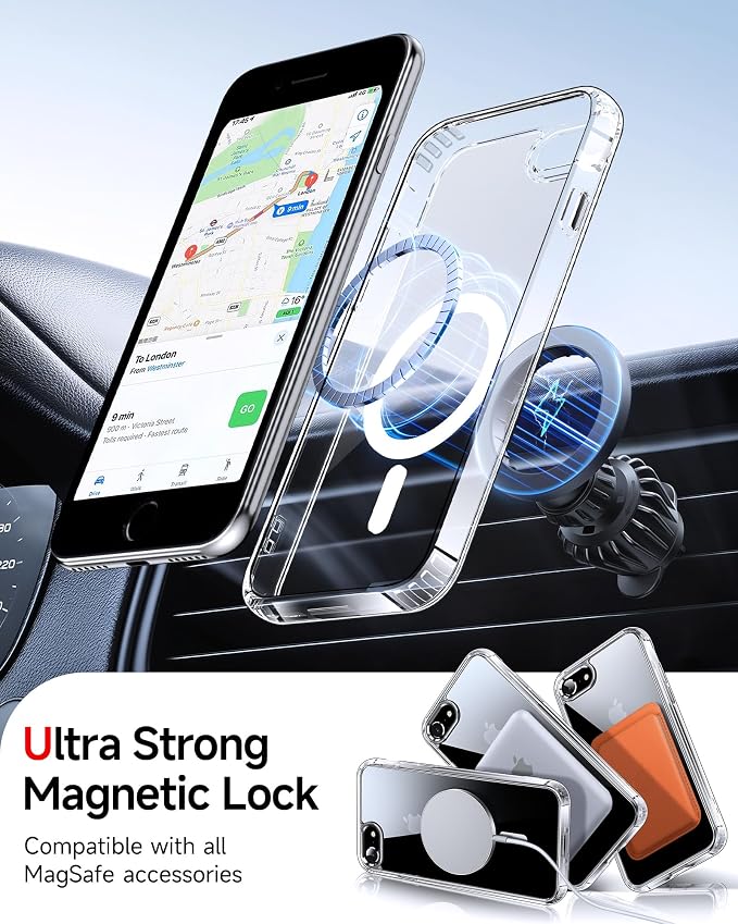 LeYi for iPhone SE-Case Clear: iPhone-8 Phone Cases with [Screen Protector X2+ Camera CoverX2] iPhone 7 SE3 3rd Generation SE2 2nd Gen for Magsafe Magnetic Funda para i iPhone8 iPhone7, Transparent - Image 5