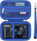 Carrying Case for Canon PowerShot SX740 HS, SX730 HS Camera, Blue | SX720 HS, SX620 HS, G7 X Mark III, G7 X Mark II Digital Camera, Storage Holder Travel Bag with Mesh Pocket for Battery Pack by Supmay