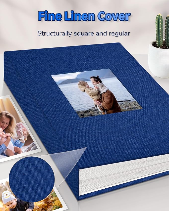Artfeel Photo Album 4x6 with 300 Pockets,Slip-in Picture Albums,Linen Cover Memory Book with Front Window,White Page Vertical Photo Book for Wedding,Family,Anniversare,Baby,Vacation - Image 6