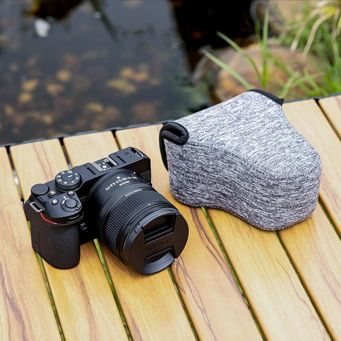 Neoprene Camera Sleeve for Fuji X-T30 III X-T50 +16-50mm Lens Leica Q3 43 | without strap, for SONY a7C II +28-60 Fuji X-T30 III X-T50 +16-50mm/Nikon Z30+12-28mm Lens Camera Case, 5 x 3.3 x 5.1" - Image 7