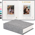 Instax Mini Photo Album with Writing Space, Linen Cover, Grey | Compatible with 2x3 inch & Polaroid Pictures, 28 Recessed Clear Pockets, Wedding Guest Book and Family Memories by Unknown