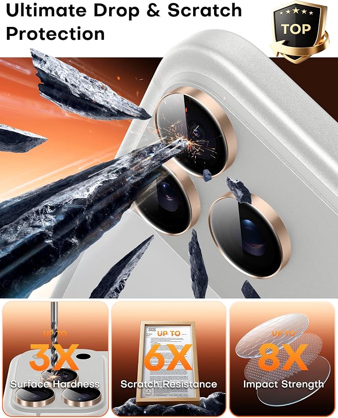 TOCOL Camera Lens Protector for iPhone 17 Pro Max/iPhone 17 Pro Tempered Glass HD Individual Scratch Resistant Camera Cover Accessories Case Friendly 2 Pack（Rose Gold） - Image 4