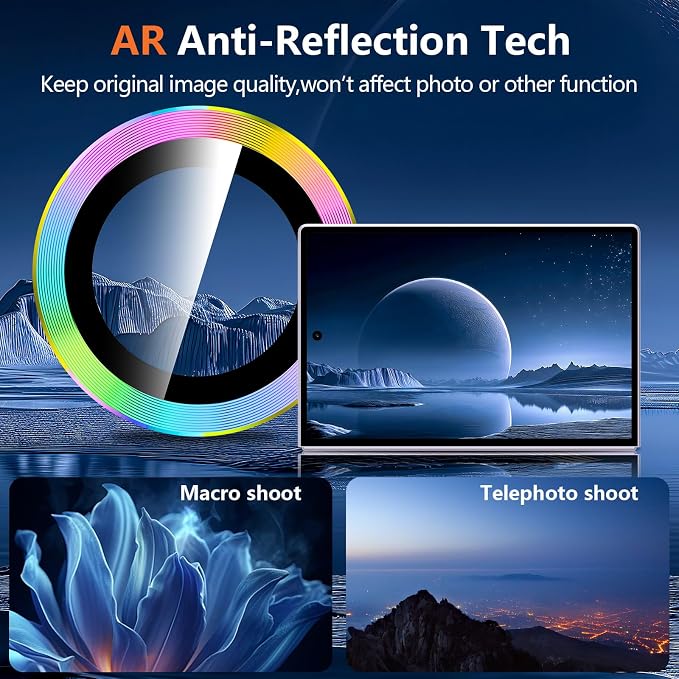 for Samsung Galaxy Z Fold 8 Camera Lens Protector, Individual Metal Ring Tempered Glass Lens Cover, [Strong Adsorption] Scratch Resistant Ultra-Thin HD Clear Lens Cover, 1 Set-Colorful - Image 2