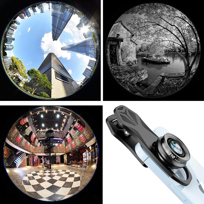 210° Fisheye Lens, Professional Cell Phone Lens for iPhone,Samsung,Pixel,BlackBerry,Ipad,Notebook,Etc,Fish Eye Lens - Image 4