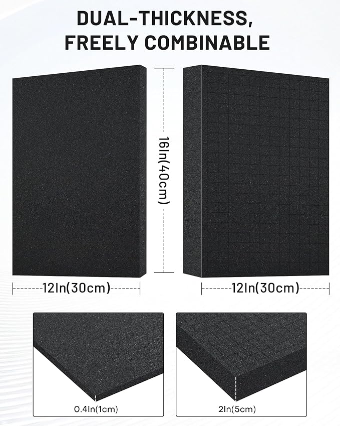 4Pcs Pick and Pluck Foam Sheets for Cases - 16x12x2", Tool Box foam for Toolbox, Gun Case, Camera Case, Pre-Cut Cubes for Customizable Protective Foam Insert Kit - Image 2