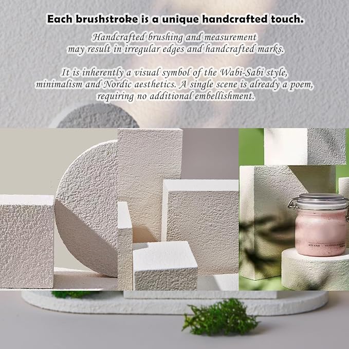 5PCS Product Photography Background Props Wooden Hand Painting | Geometric Cube Waterproof Grain Textured Irregular Photos Prop for Photoshoot Cosmetics Fragrance Photo Food Jewelry - Image 5