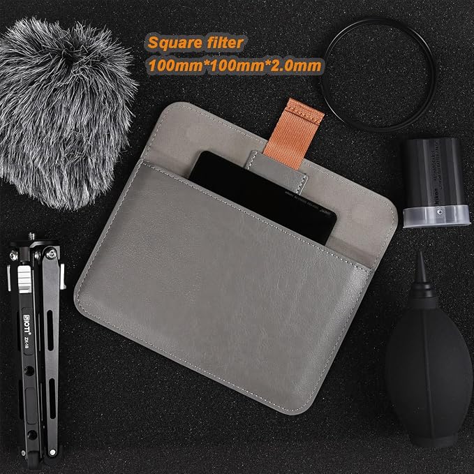 SIOTI Camera 100 * 150mm Square Filter Case, Leather Filter Pouch, Compatible with 100mm*150mm Square ND/GND/Colorful Filter - Image 3