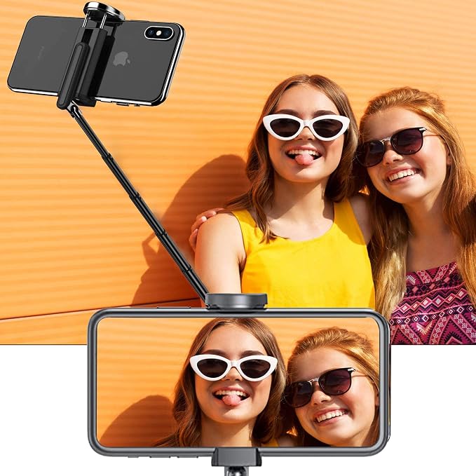 Selfie Stick Tripod with Remote Aluminum Alloy Phone Tripod Bluetooth Remote and 270°Rotation Stand Compatible with iPhone and Android Phone - Image 9
