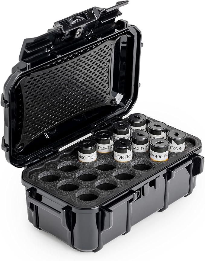 Evergreen 120mm Film Case | Holds 18 Rolls of Medium Format Film | Waterproof, Crushproof, & Freezer Safe (Black) by EvergreenCases