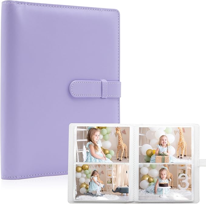 Photo Albums 4x6 Pictures – 152 Pockets Vegan Leather Cover Memory Album Book, Suitable for Family Wedding Boys Girls and Babies Storage (Purple) by Tugle