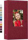 Vienrose 4x6 Photo Album,300 Pockets,Linen Cover with Window,Red | Linen Hardcover, Slip In Photo Book, Family Memory Album, Travel Keepsake by Vienrose