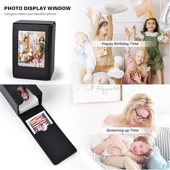 2x3 Inch Photo Holder Compatible for Instax Mini EVO/Liplay/SE/12/11/13/41/40/99/90/9/8/7S Camera Films, 3 Inch Film Storage Box, Photo Case Accessories Can Hold 50 PCS Picture - Black - Image 4