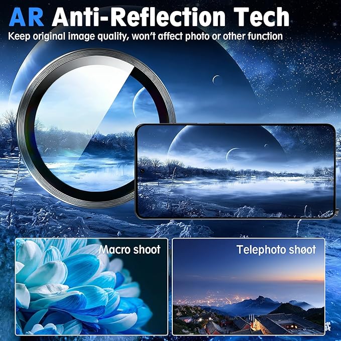SiHPuoy 2Set Camera Lens Protector for Samsung Galaxy S26/S26 Plus, Black | 9H+ Tempered Glass, Military Grade Shatterproof,Anti-Scratch, Case Friendly,HD Metal Camera Cover,Does not Affect Night Shots - Image 7