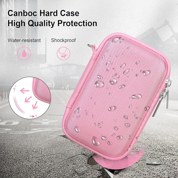 Canboc Carrying Case for KODAK EC35/ KODAK EKTAR H35 Film Camera, Pink | For H35N/ KODAK Snapic A1 Camera, H35/ EC35 Film Camera Bag, Zipper Mesh Pocket fits Batteries, Cable, Case Only - Image 4
