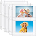 MaxGear 60 Pack 4x6 Photo Sleeves for 3 Ring Binder (240 Pictures),2 Pocket | Heavy-Duty Archival Page Protectors, Clear Photo Album Refill Pages, Plastic Postcard Sleeves, Recipe Card Binder Inserts by MaxGear