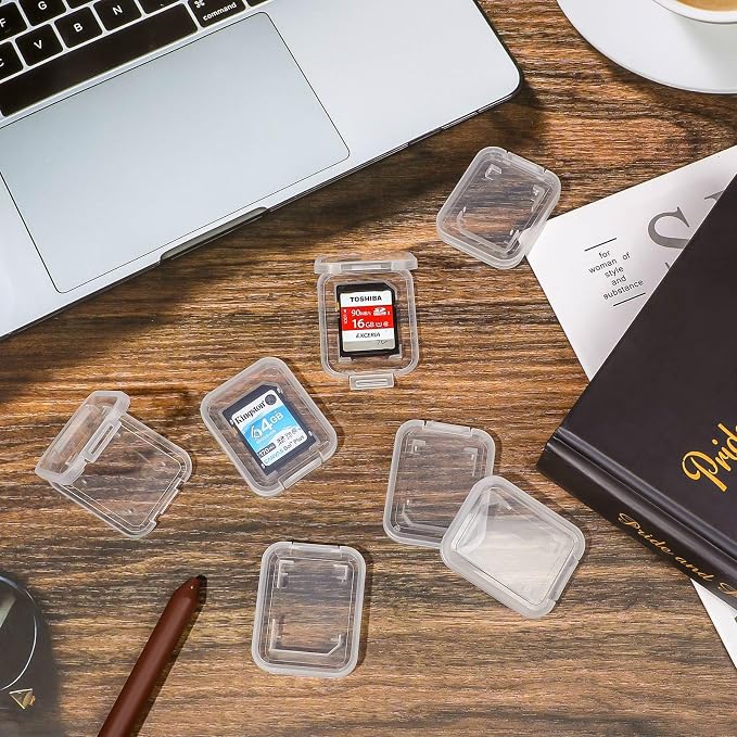 15Pcs SD/SDHC Memory Card Case Holder, Standard SD Plastic Storage Boxes, Clear Compact - Image 6