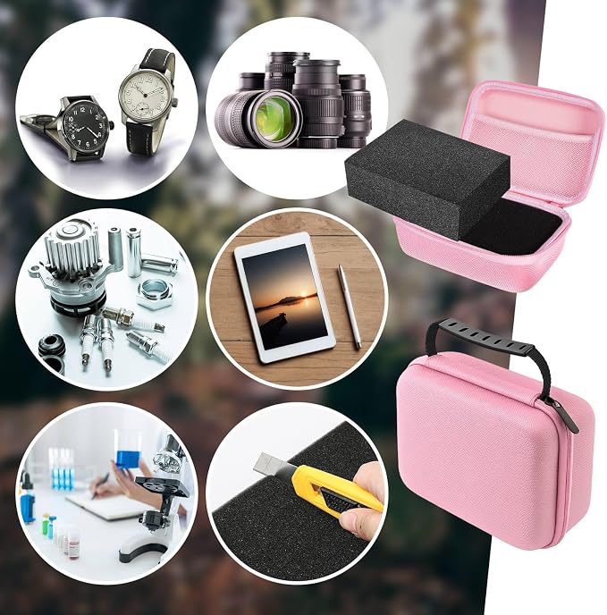 Relaxweex Hard Case with Foam, 13.5 X 9.8 X 5.5 Inch, Pink | EVA Waterproof Shockproof Case, Customizable Foam for Camera Electronics Instruments, Digital Products, with Knife - Image 7