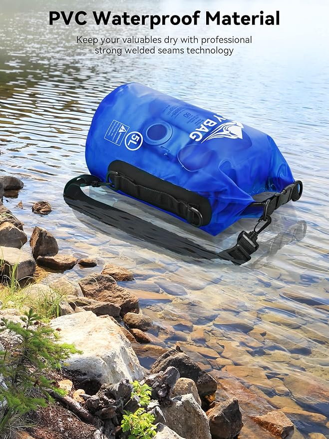 HEETA Dry Bag Waterproof Backpack with Phone Case 5L/10L/20L/30L/40L | Roll Top Lightweight Dry Storage Bag for Women Men, Travel Boating Kayaking Paddle Board Camping Beach Essentials Accessories - Image 3