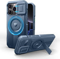 Dexnor for iPhone 16 Pro Case with Slide Camera Cover & Adjustable Kickstand, Magnetic Rugged Shockproof Bumper Cases Heavy-Duty Mangetic Protective Cover,Navy Blue by Dexnor
