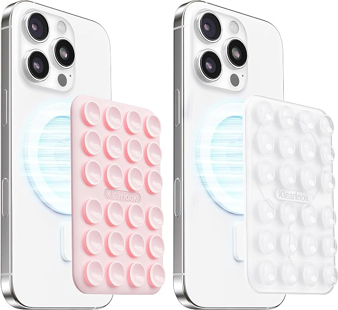 Klearlook 2Pack Magnetic Suction Phone Mount for MagSafe, Light Pink & Transparent by KlearlookMaximizedClarity