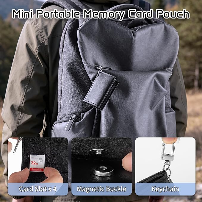 37-Slot SD Card Holder, Water-Resistant Camera Memory Card Case | SD Card Organizer with 37 Transparent Cases and 60 Visual Notes, Anti-Shock Storage for Cards - Image 6