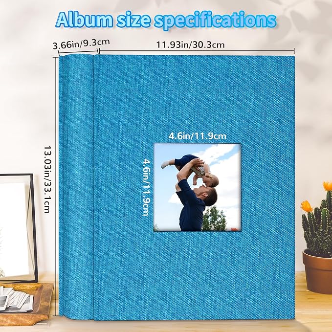 Artfeel Photo Album 4x6 with 1000 Pockets,Slip-in Picture Albums,Linen Cover Memory Book with Front Window,White Page Vertical Photo Book for Wedding,Family,Anniversare,Baby,Vacation - Image 3