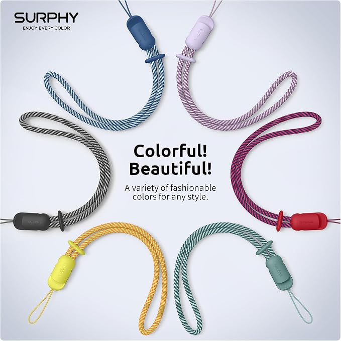 SURPHY 3 Pack Phone Wrist Strap, Phone Lanyard with Cellphone Tether Tab | Phone Strap Charm, Camera Wrist Strap with 2-Color Braided, Phone Wristlet, Wrist Lanyard for Case - Image 6