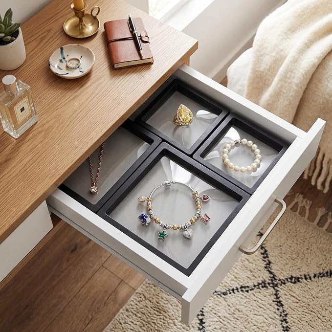 Harloon 12 Pcs 3D Floating Display Case, Black, 2 Size, Square | 3D Floating Frame for Challenge Coins, Medallions, Fossils, Gemstones, Jewelry, Collectibles Shadow Box Display Holder - Image 4