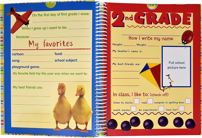 School Memory Book Keepsake Album for Kids Preschool Through 12th Grade | School Years Scrapbook Photo Album with Picture Slots, Storage Pockets, Graduation Keepsake Memory Portfolio for Boys & Girls - Image 5