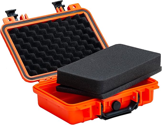 MEIJIA Portable All Weather Waterproof Protective Hard Case, Small Camera Case,Dry Case with Customizable Foam,Fit Use of Drones, Camera,Equipments, 11.65 ”x8.35”x3.78” - Image 2