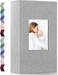 Popotop Photo Album 4x6-300 Photos Linen Cover Photo Books with 300 Horizontal Pockets,Slip-in Picture Albums for Family Wedding Anniversary Baby Vacation Pictures Gray by Popotop
