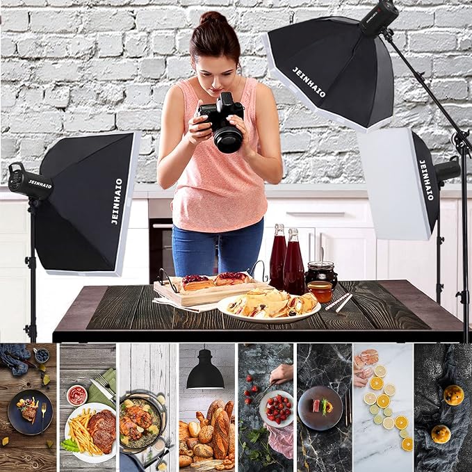 8PCS 16Patterns 34X22 Inch Product Food Photography Background Paper, Double Sided Marble/Wood/Cement Texture Pattern Flat Lay Photo Tabletop Backdrops Boards for Jewelry Cosmetics Makeup Props - Image 2