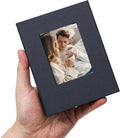 Small 4x6 Photo Album 100 Pockets Linen Cover Gray Blue | Linen Cover, Front Window, Portable Mini Picture Book, Family Travel Wedding Memory Keepsake by Remowith