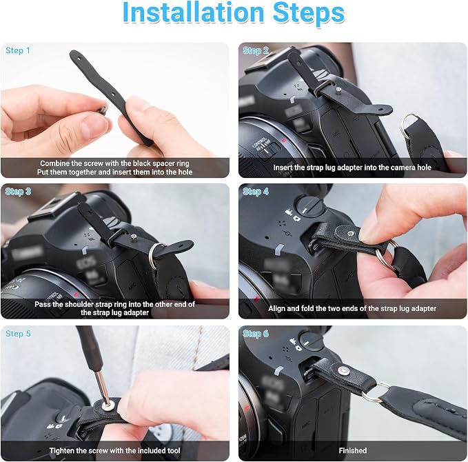 R50 V R6 R5 II Camera Hand Wrist Shoulder Neck Strap Adapter Loop Connector | Camera Strap Adapter for Canon EOS R6 R5 Mark III II R50V R100 R10 R8 R7 R6 R5 R1 R3 for Sony ZV-E10 II ZVE10 II ZVE10II ZR - Image 3