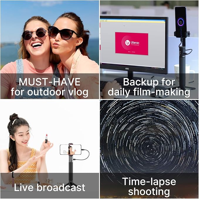 ULANZI BG-3 Battery Handle Grip, 10000mAh Grip Portable Charger Tripod | Monopod for DSLR Action Camera Smartphone Vlogging Time-Lapse Shooting Live Streaming Filmmaking, 12+ Age Recommendation - Image 4