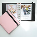 Photo Album For 2X6 Photo Booth Slip In Strips And 4X6 Pictures - 6 Ring Notebook Binder With 20 2 By 6 Sleeves - Fits 80 Photobooth Prints (PINK HARD COVER, 4X6) by SMILEWAVE
