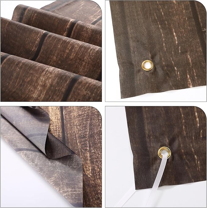 Mixweer Brown Wood Backdrop for Photography Rustic Wooden Photo Backdrop Decorations Retro Wood Wall Background Birthday Party Weeding Backdrop(7 x 5 ft) - Image 5