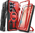 TONGATE Magnetic Stand for Samsung Galaxy S26 Ultra Case, Compatible with Magsafe, [Camera Cover & 2 Front Frames][Military Drop Protection] S26 Ultra Case Built-in Screen Protector & Belt Clip, Red by TONGATE